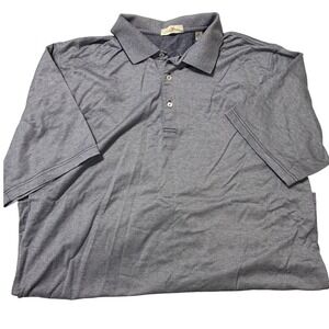 Peter Millar Grey/Blue Textured Polo Shirt Short Sleeve Mens XL Casual Golf